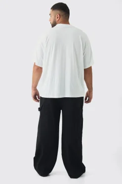 Plus OFCL Flame Dice Printed Extended Neck T-Shirt | BoohooMAN UK