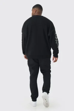 Plus OFCL Renaissance Crew Neck Jumper | BoohooMAN UK
