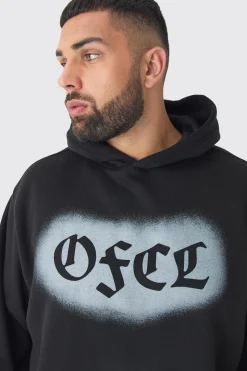 Plus OFCL Spray Hoodie & Relaxed Fit Jogger Tracksuit | BoohooMAN UK