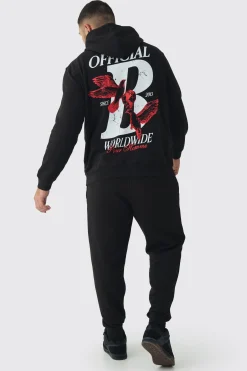Plus Official Dove Printed Regular Fit Tracksuit | BoohooMAN UK