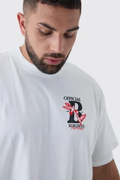 Plus Official Dove Printed Oversized T-Shirt | BoohooMAN UK