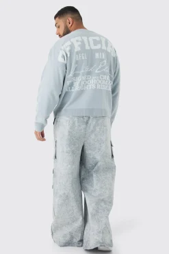 Plus Official Varsity Knitted Sweatshirt | BoohooMAN UK