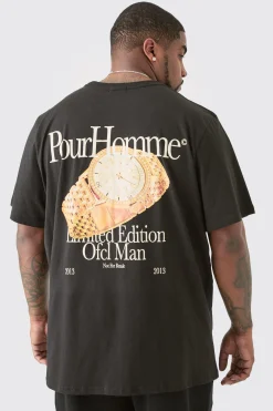 Plus Old Money Graphic Back Print Oversized T-shirt | BoohooMAN UK