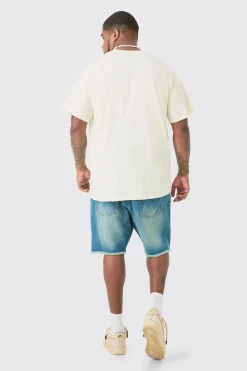 Plus Osaka T-shirt In Ecru | BoohooMAN UK