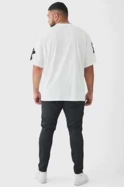 Plus Oversized Airbrush Cross Print T-Shirt | BoohooMAN UK