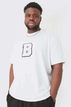 Plus Oversized Applique T-shirt | BoohooMAN UK