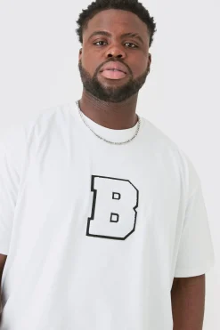 Plus Oversized Applique T-shirt | BoohooMAN UK