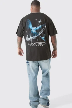 Plus Oversized Bird Graphic T-shirt | BoohooMAN UK