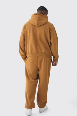 Plus Oversized Boxy Grafiti Print Hooded Relaxed Jogger Tracksuit | BoohooMAN UK
