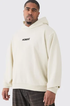 Plus Oversized Boxy Heavyweight Back Graphic Hoodie | BoohooMAN UK