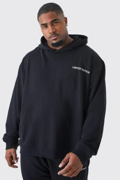 Plus Oversized Boxy Loopback Hoodie | BoohooMAN UK