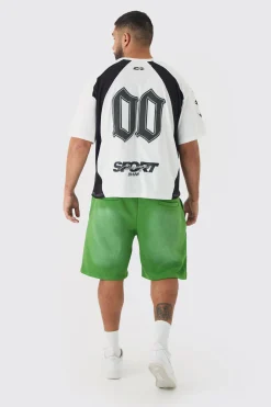 Plus Oversized Boxy Puff Print Moto Tshirt | BoohooMAN UK