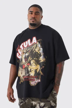 Plus Oversized Cataula Graphic T-shirt | BoohooMAN UK