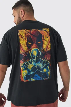 Plus Oversized Deadpool Wolverine License T-Shirt | BoohooMAN UK