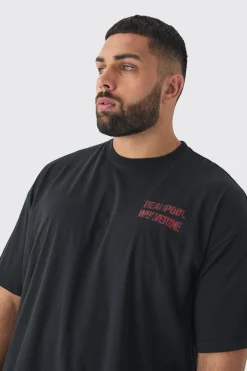 Plus Oversized Deadpool Wolverine License T-Shirt | BoohooMAN UK