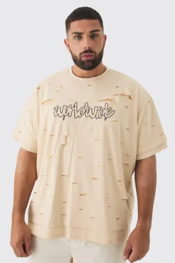 Plus Oversized Double Layer Homme T-shirt | BoohooMAN UK
