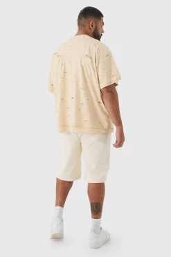 Plus Oversized Double Layer Homme T-shirt | BoohooMAN UK