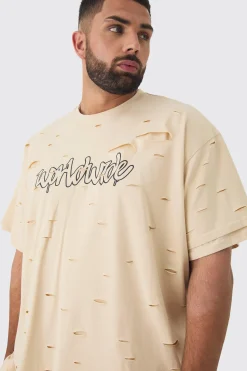Plus Oversized Double Layer Homme T-shirt | BoohooMAN UK