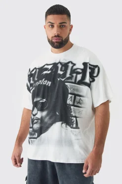 Plus Oversized Eazy E Large Scale License Print T-Shirt | BoohooMAN UK