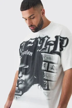 Plus Oversized Eazy E Large Scale License Print T-Shirt | BoohooMAN UK