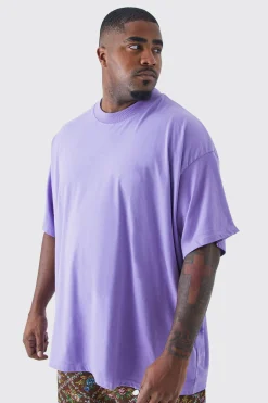 Plus Oversized Extended Neck Heavy T-shirt | BoohooMAN UK