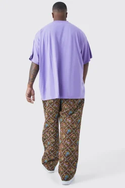 Plus Oversized Extended Neck Heavy T-shirt | BoohooMAN UK