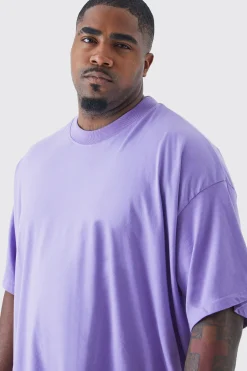 Plus Oversized Extended Neck Heavy T-shirt | BoohooMAN UK