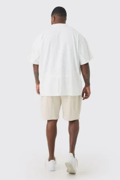 Plus Oversized Extended Neck Distressed Seam T-shirt | BoohooMAN UK