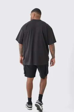 Plus Oversized Extended Neck Abstract Floral Print T-shirt | BoohooMAN UK