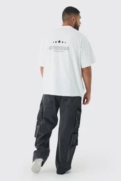Plus Oversized Extended Neck Limited Print T-shirt | BoohooMAN UK