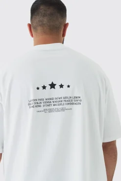 Plus Oversized Extended Neck Limited Print T-shirt | BoohooMAN UK