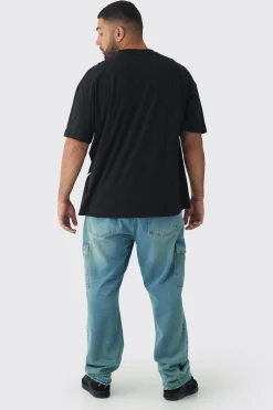 Plus Oversized Extended Neck Limited Large Scale Print T-Shirt | BoohooMAN UK