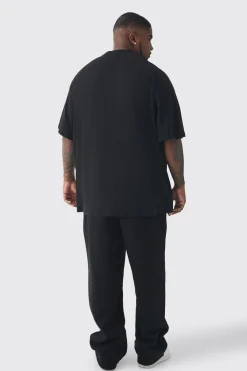 Plus Oversized Extended Neck MMXIII Large Scale Print T-Shirt | BoohooMAN UK