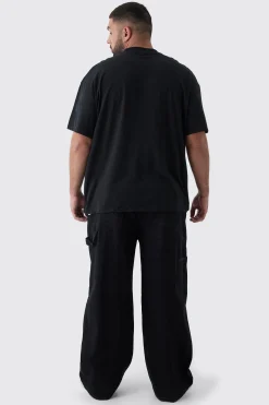 Plus Oversized Extended Neck Cherub Large Scale Print T-Shirt | BoohooMAN UK