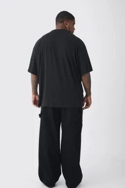 Plus Oversized Extended Neck Blurred Floral T-Shirt | BoohooMAN UK