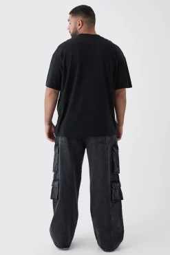 Plus Oversized Extended Neck Limited Edition Print T-Shirt | BoohooMAN UK
