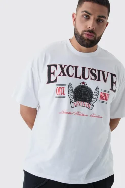 Plus Oversized Fit Exclusive Print T-Shirt | BoohooMAN UK