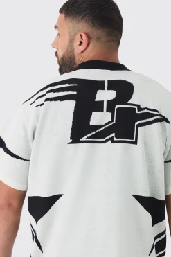 Plus Oversized Fit Knitted Moto Shirt | BoohooMAN UK