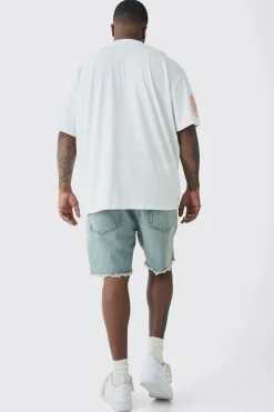 Plus Oversized Floral Doodle Print T-shirt | BoohooMAN UK
