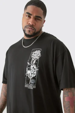 Plus Oversized Floral Graphic T-shirt | BoohooMAN UK