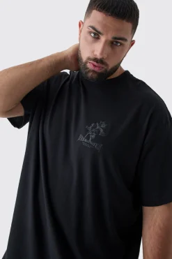 Plus Oversized Floral Rennaisance Print T-Shirt | BoohooMAN UK