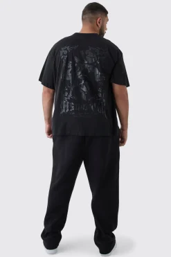 Plus Oversized Floral Rennaisance Print T-Shirt | BoohooMAN UK
