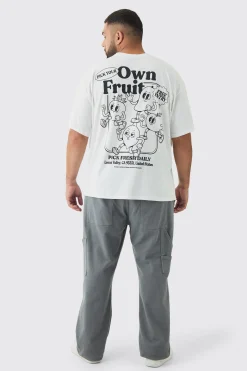 Plus Oversized Fruit Graphic T-Shirt | BoohooMAN UK