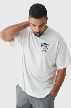 Plus Oversized Fruit Graphic T-Shirt | BoohooMAN UK