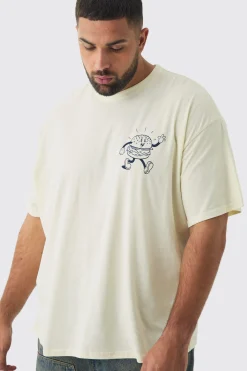 Plus Oversized Hamburger Graphic T-Shirt | BoohooMAN UK