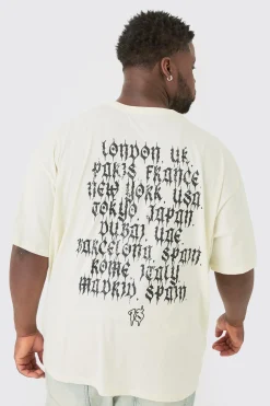 Plus Oversized Homme Cross Front & Back Print T-shirt | BoohooMAN UK