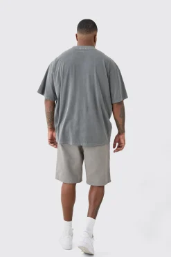 Plus Oversized Homme Cross T-shirt In Grey | BoohooMAN UK