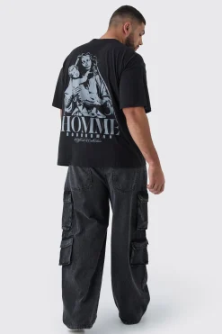 Plus Oversized Homme Rennaisance Print T-Shirt | BoohooMAN UK