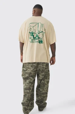 Plus Oversized LA Basketball Graphic T-Shirt | BoohooMAN UK