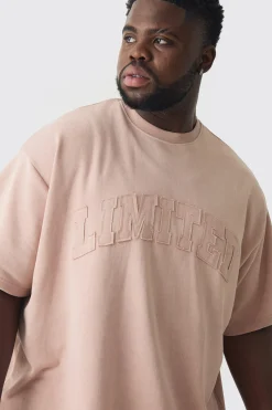 Plus Oversized Limited Applique Washed T-shirt | BoohooMAN UK